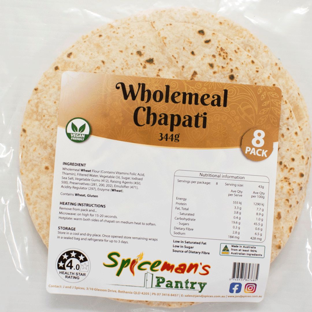 Spiceman Wholemeal Chapati 8 Pieces