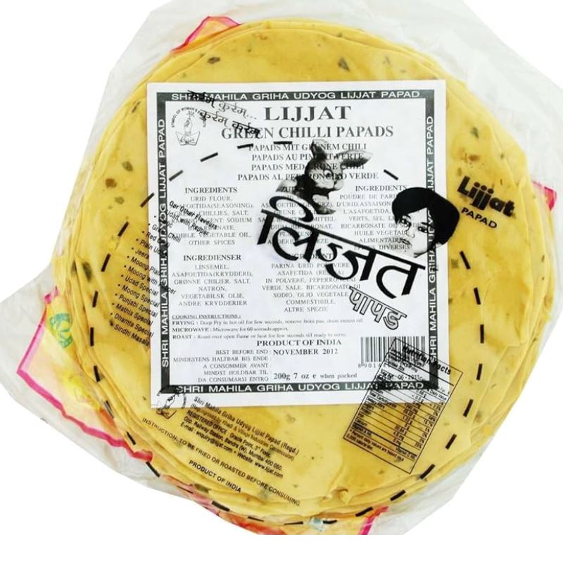 Lijjat Green Chillies Papad 200 g