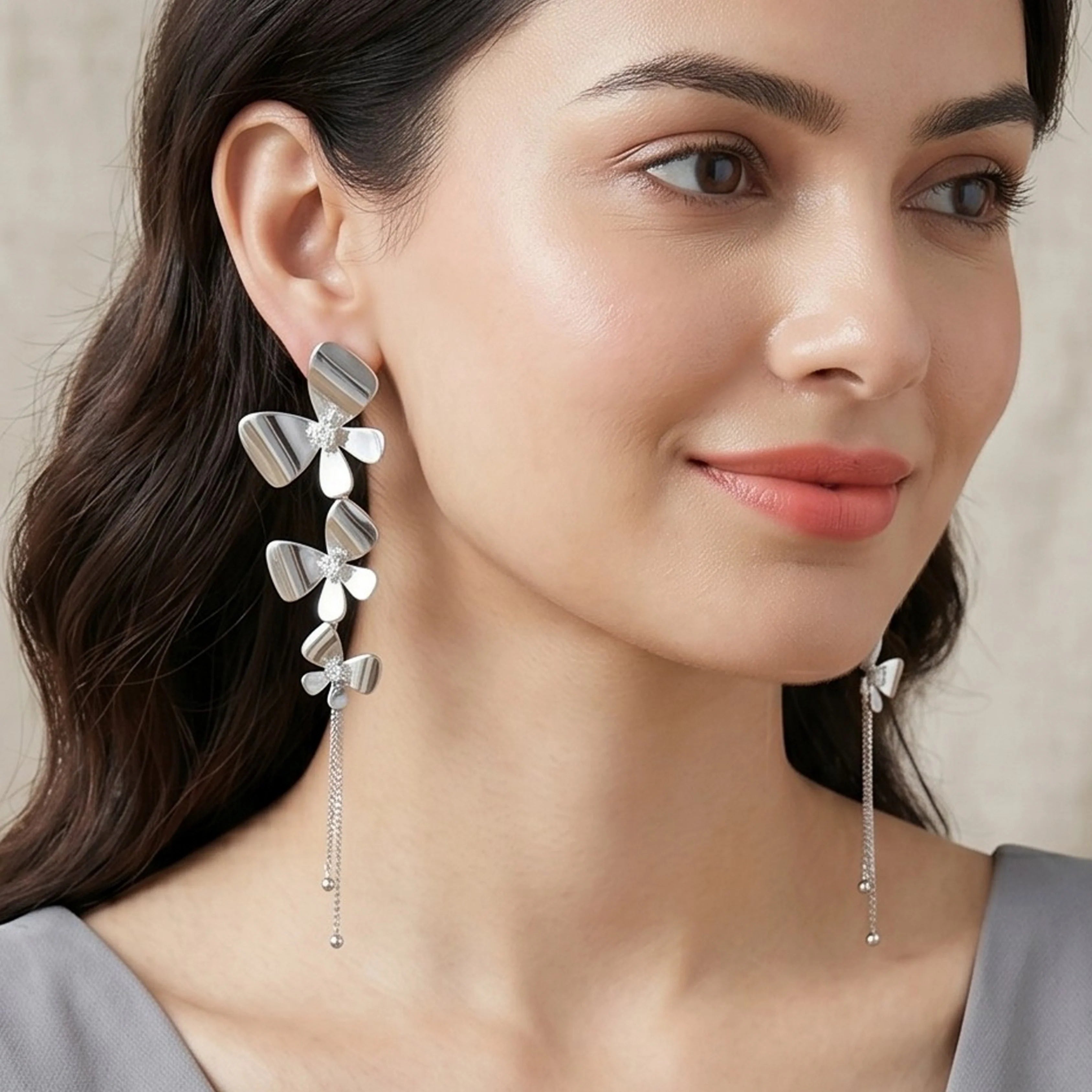 Silver Blossom Dangler