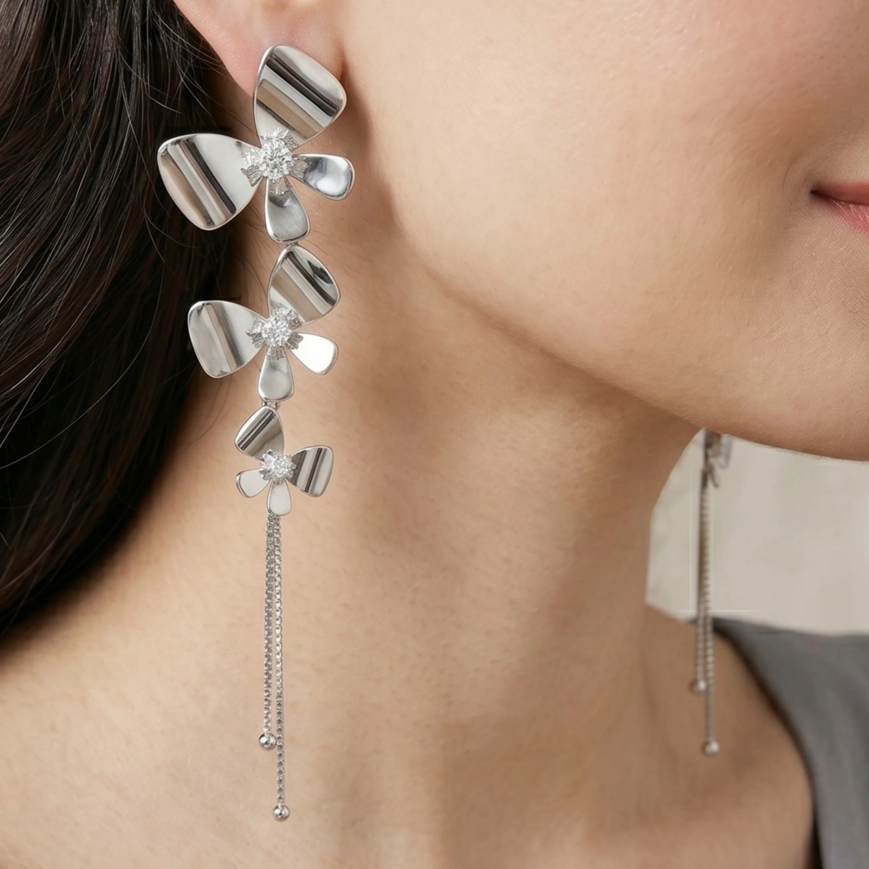 Silver Blossom Dangler