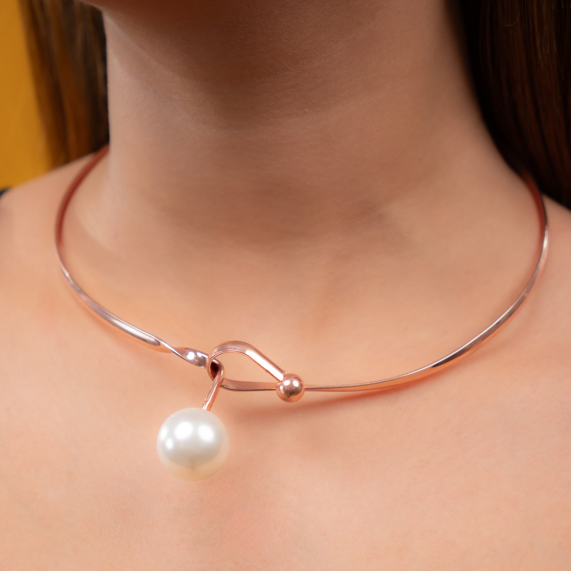 ROSE GOLD PEARL DROP NECKLACE