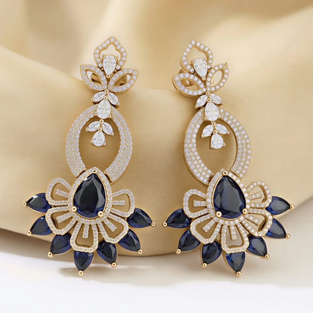 Neel Pushpa Leaf Dangles
