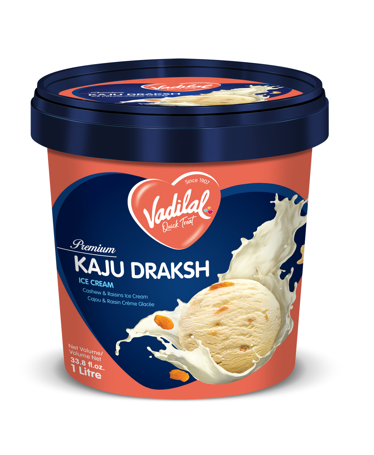 Vadilal Kaju Draksh Ice Cream 1 L