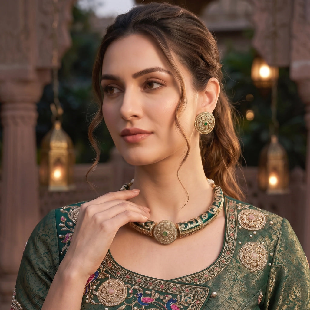 Emerald Royale Meenakari Choker Set