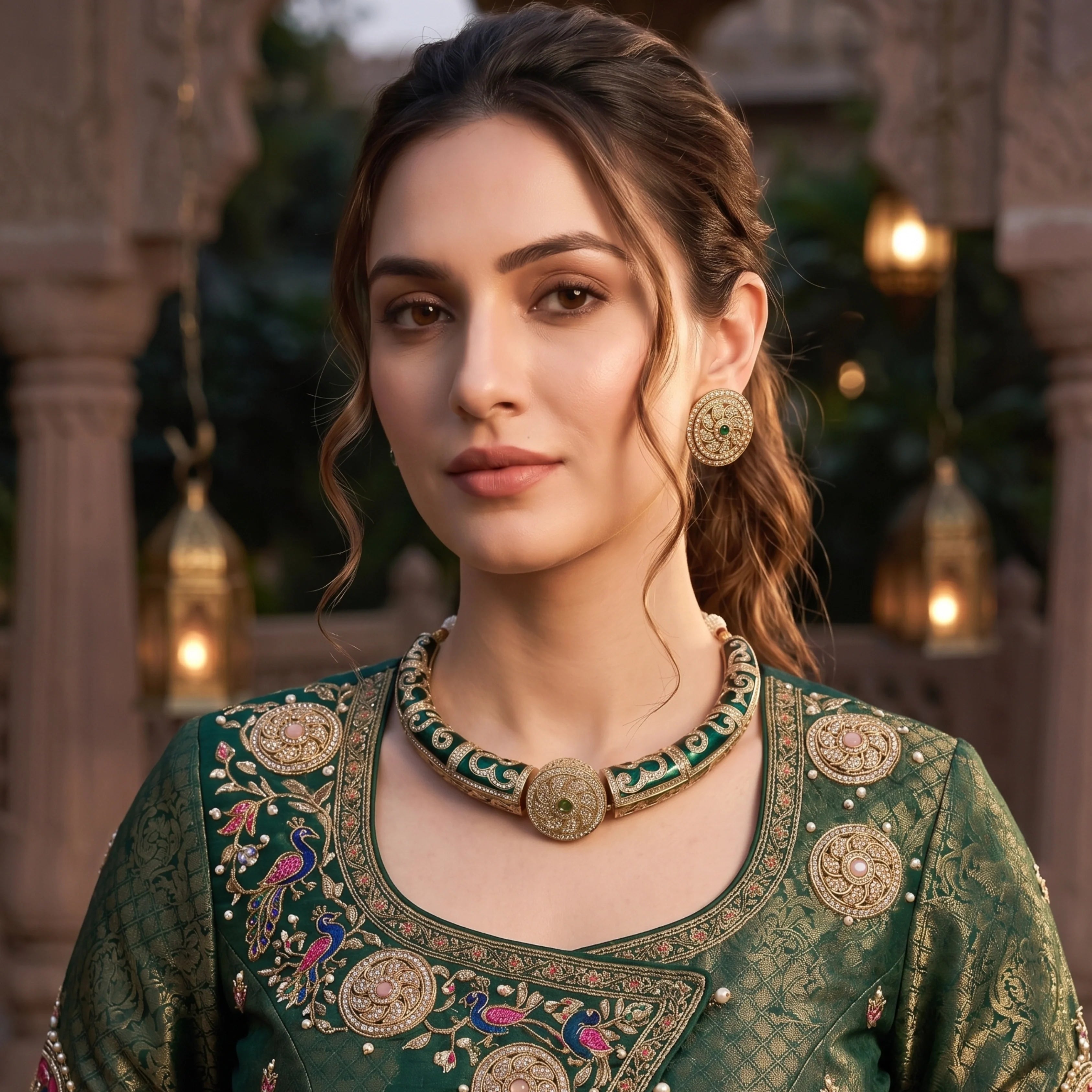 Emerald Royale Meenakari Choker Set