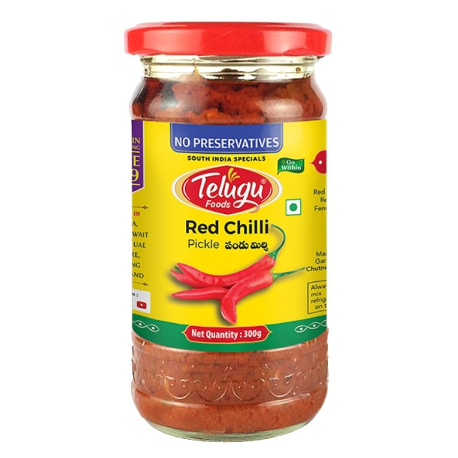 Telugu Red Chilli Pickle with Garlic 300 g