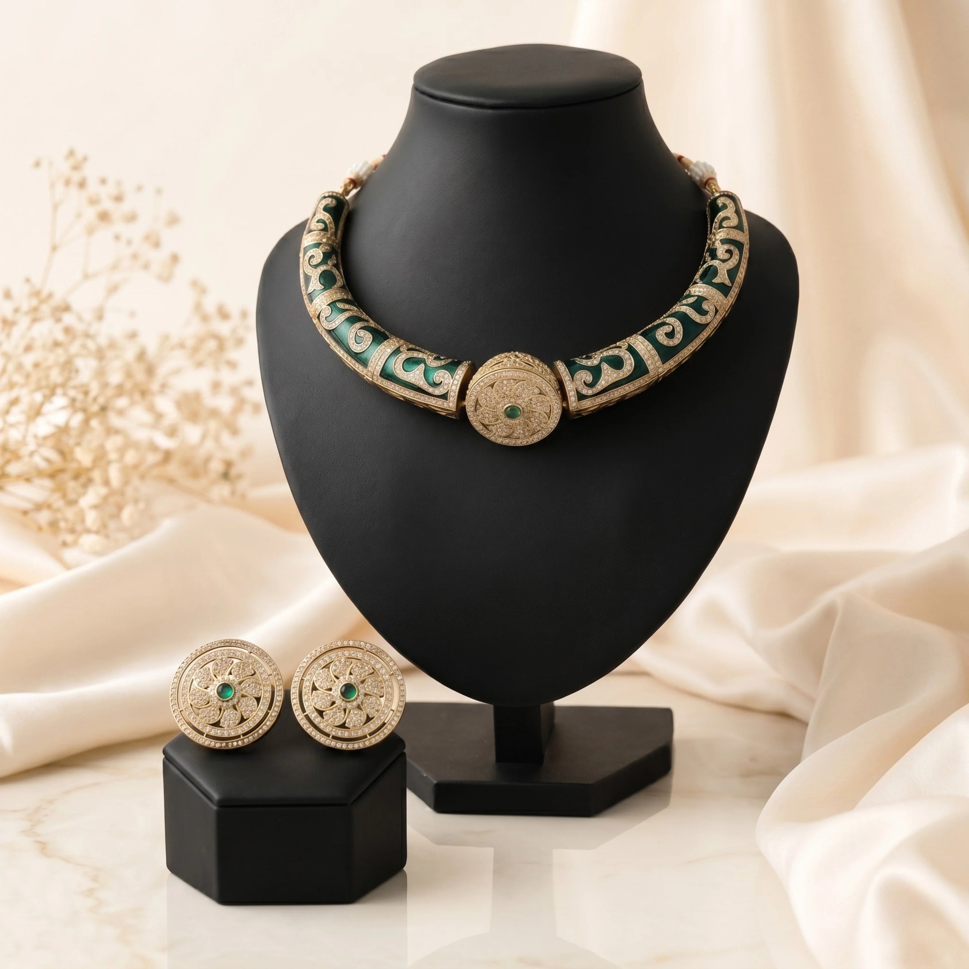 Emerald Royale Meenakari Choker Set