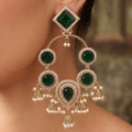 Ira Mehfil Green Stone Earrings