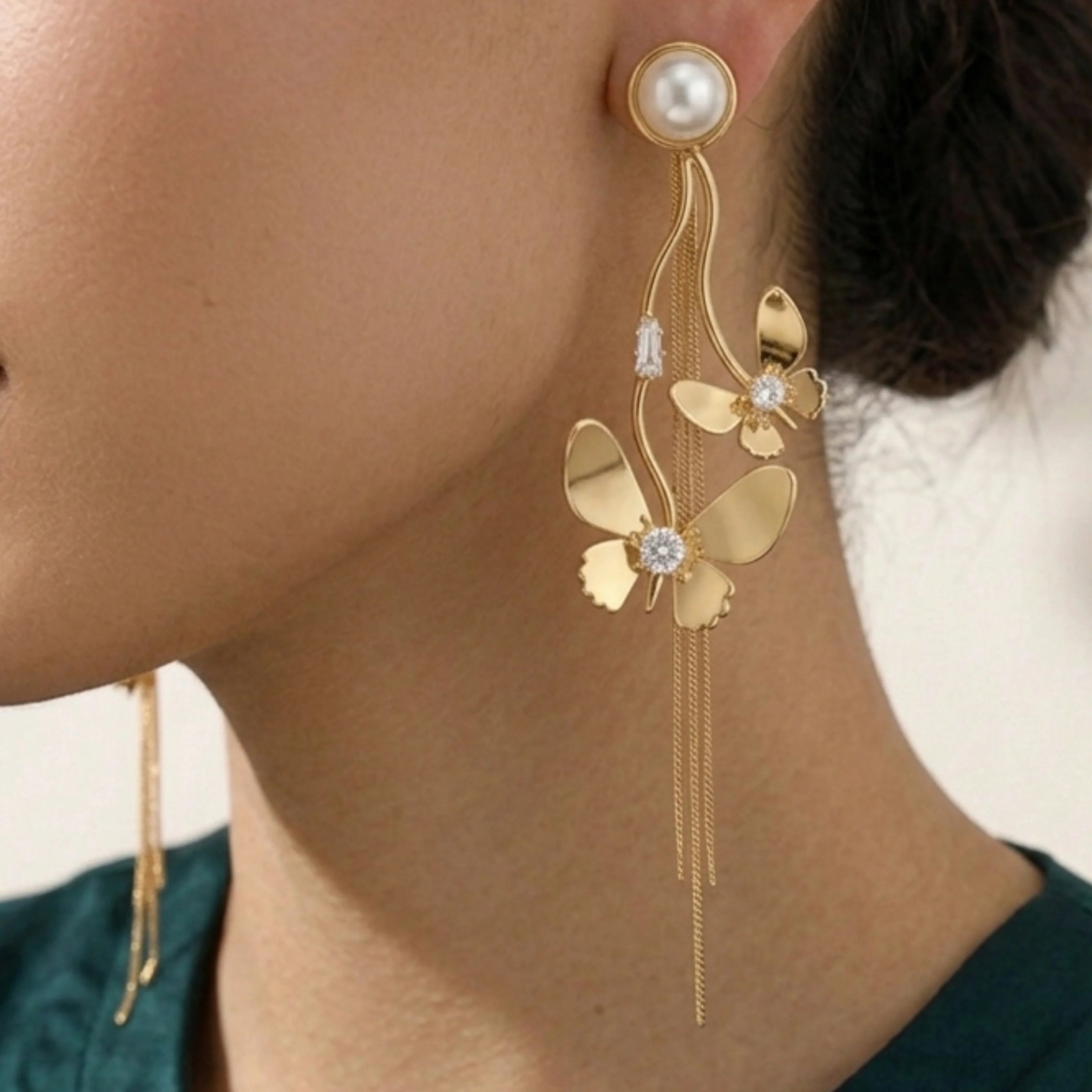 Gold Butterfly Danglers