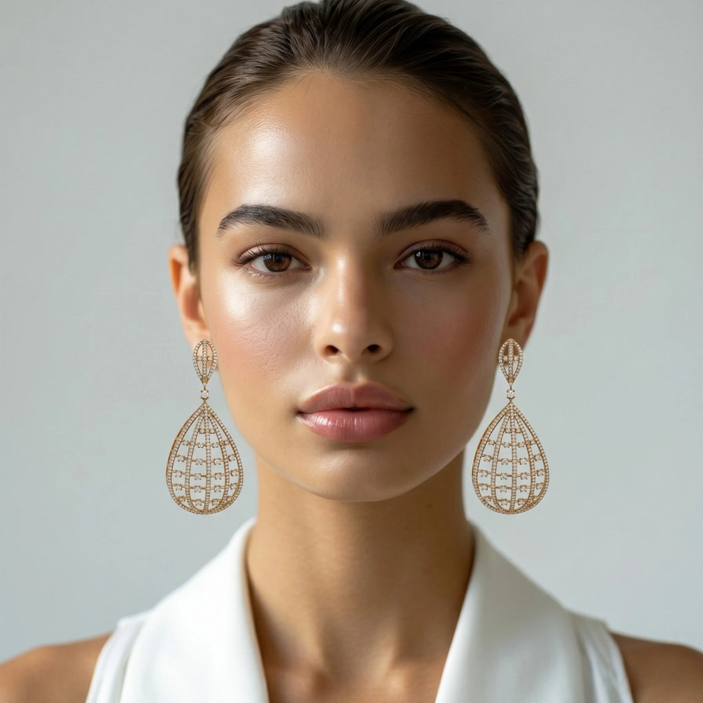 Mehndi Noor Basket Earrings