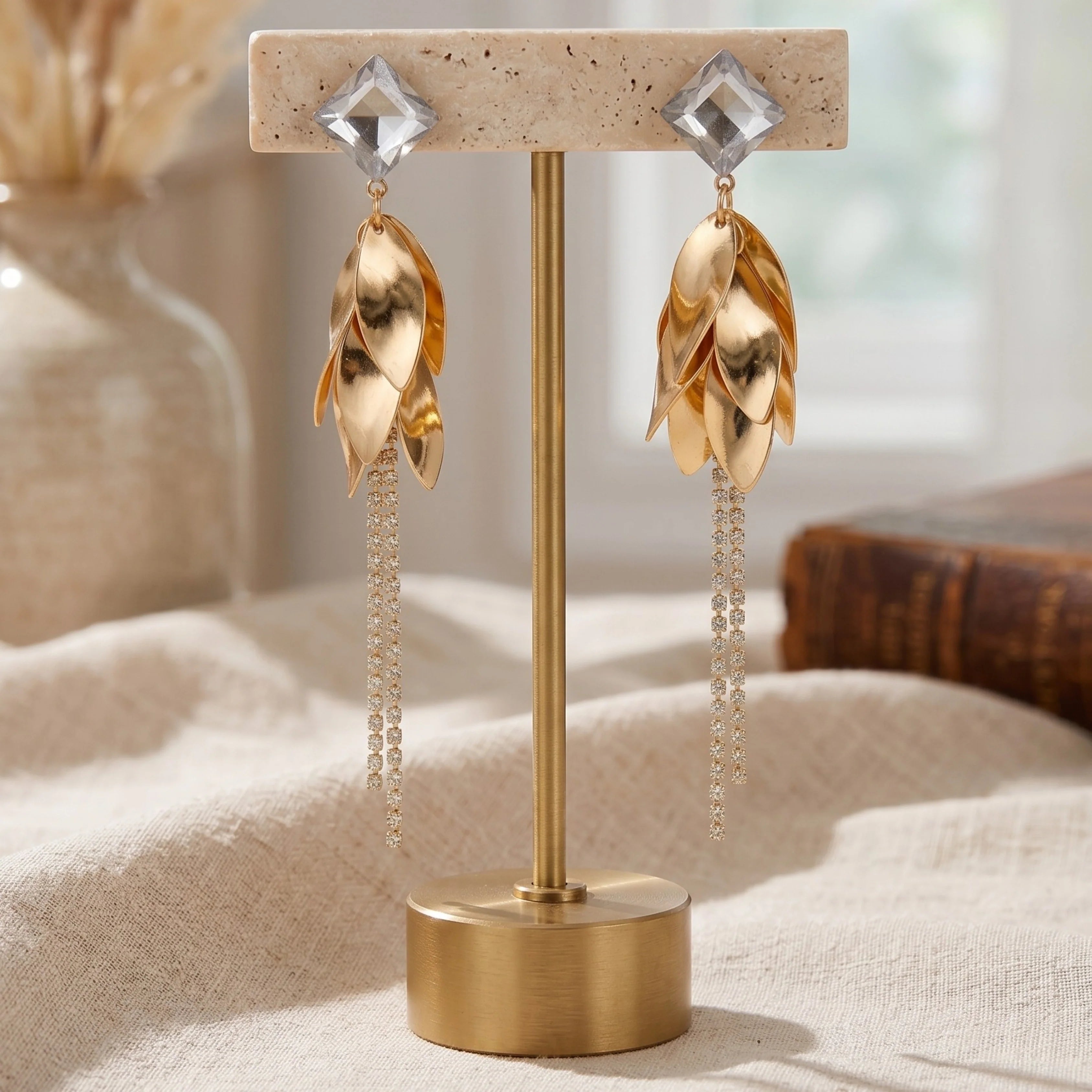 Golden Shimmer Leaf Tassels
