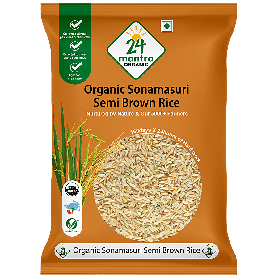 24 Mantra Organic Sonamasuri Semi Brown Rice 1 kg
