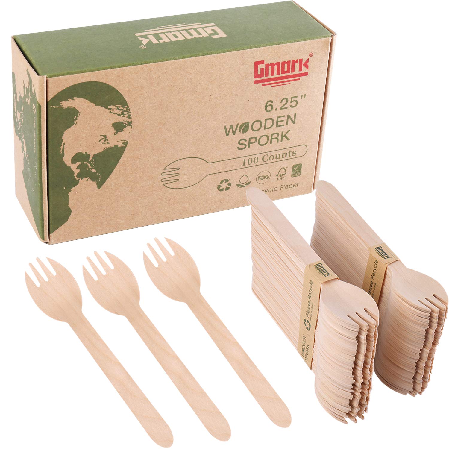 Spark Fork Wooden 100 Pieces