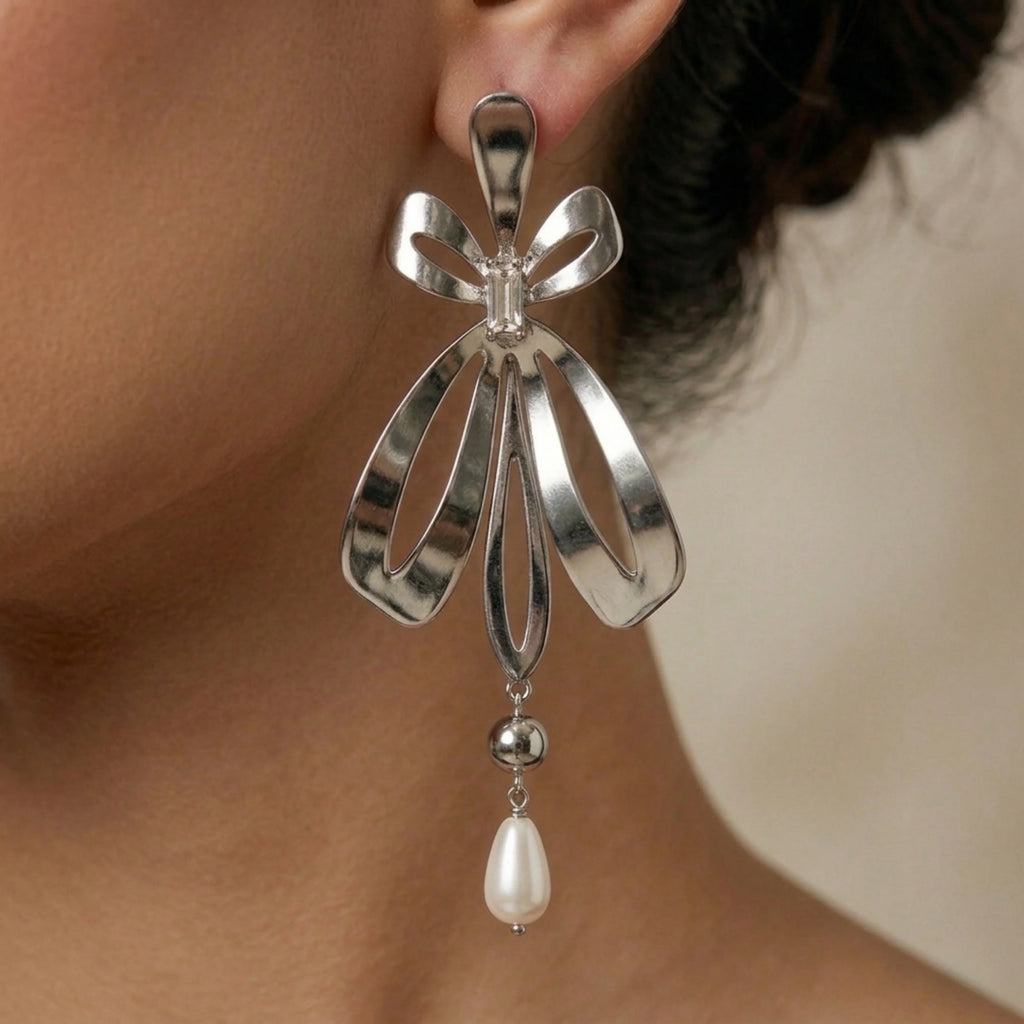 The Sophia Silver Bow Drop