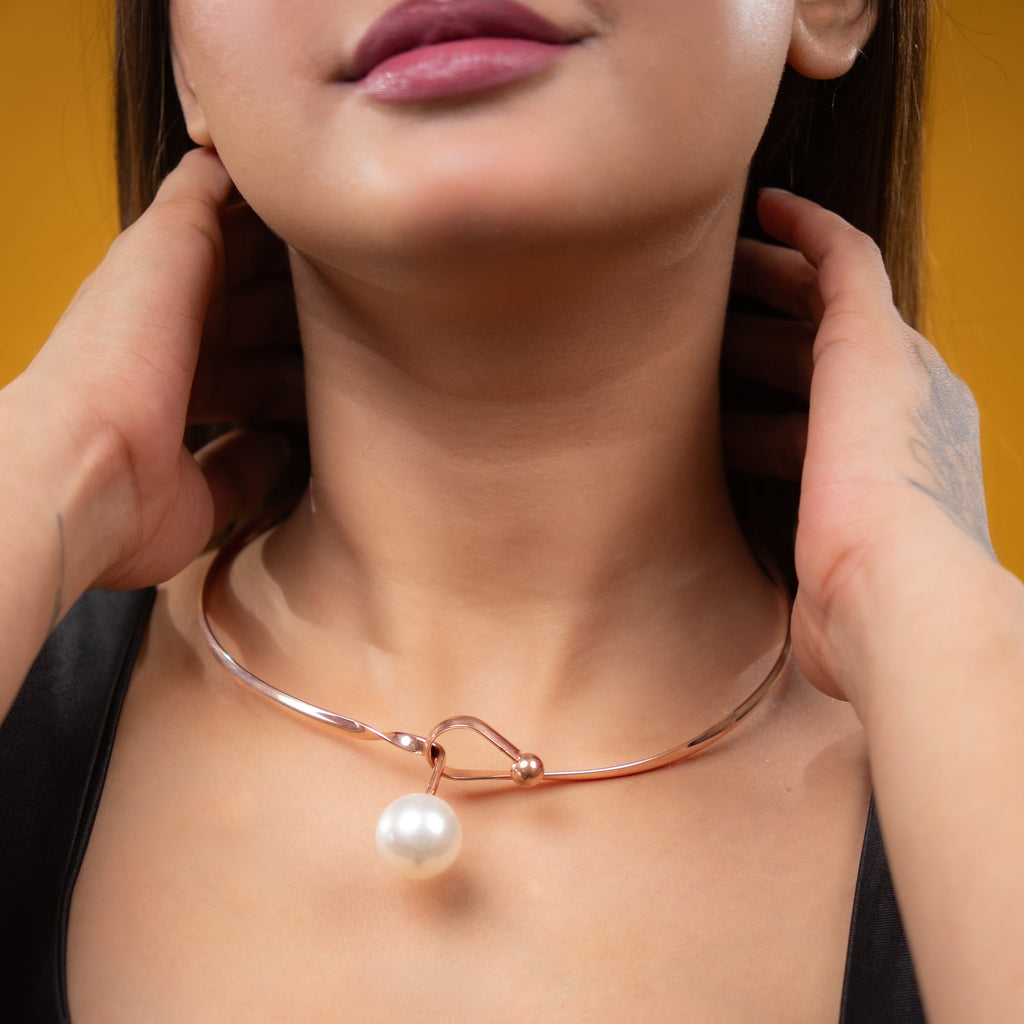ROSE GOLD PEARL DROP NECKLACE