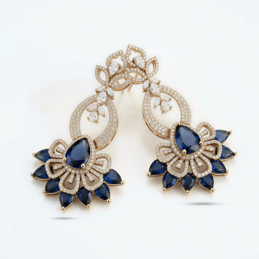 Neel Pushpa Leaf Dangles