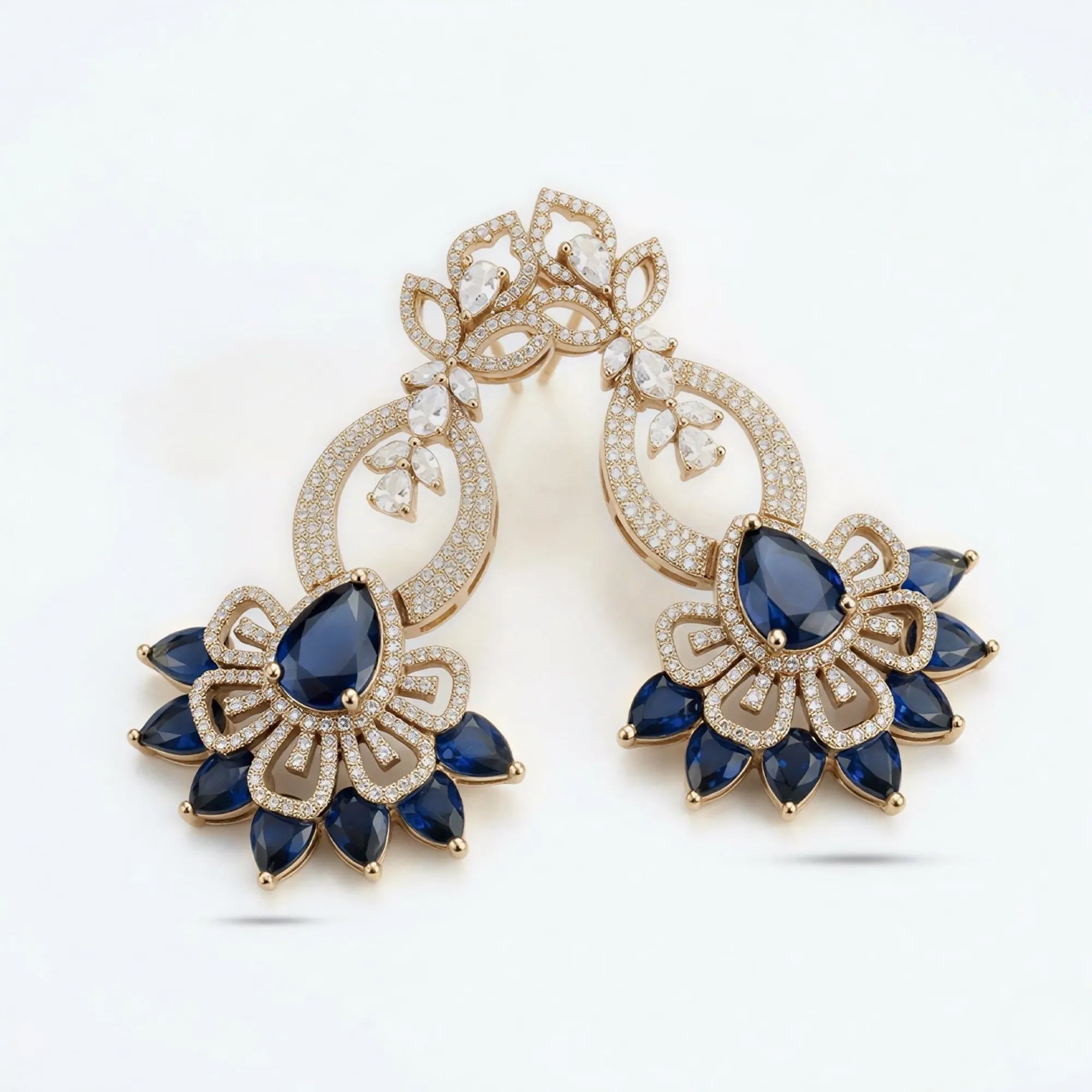 Neel Pushpa Leaf Dangles