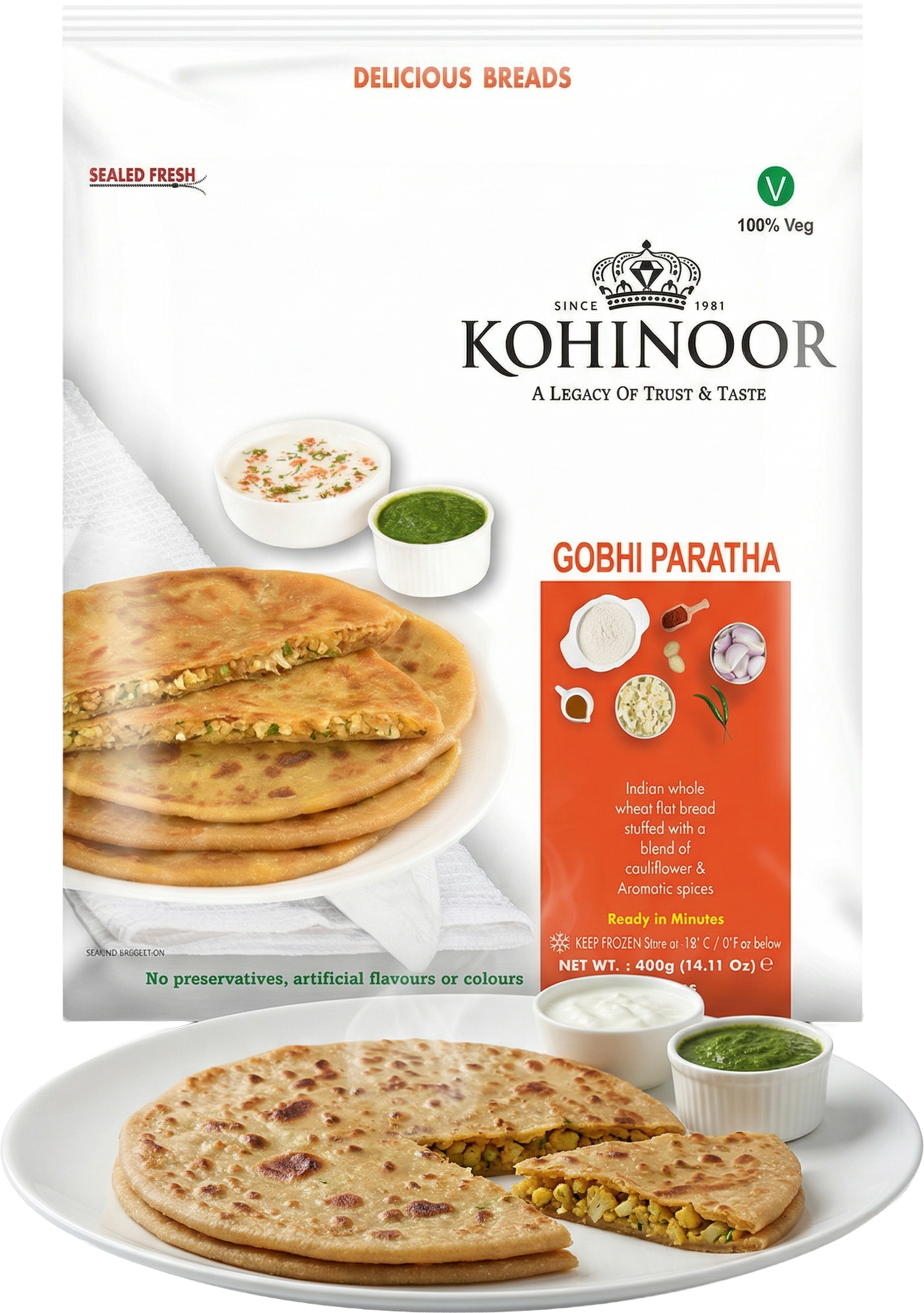 Kohinoor Bulk Gobi Paratha 1.28 kg