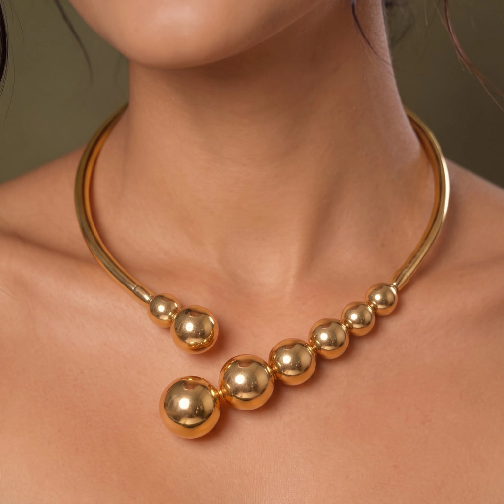 GOLD BEADED NECKLACE