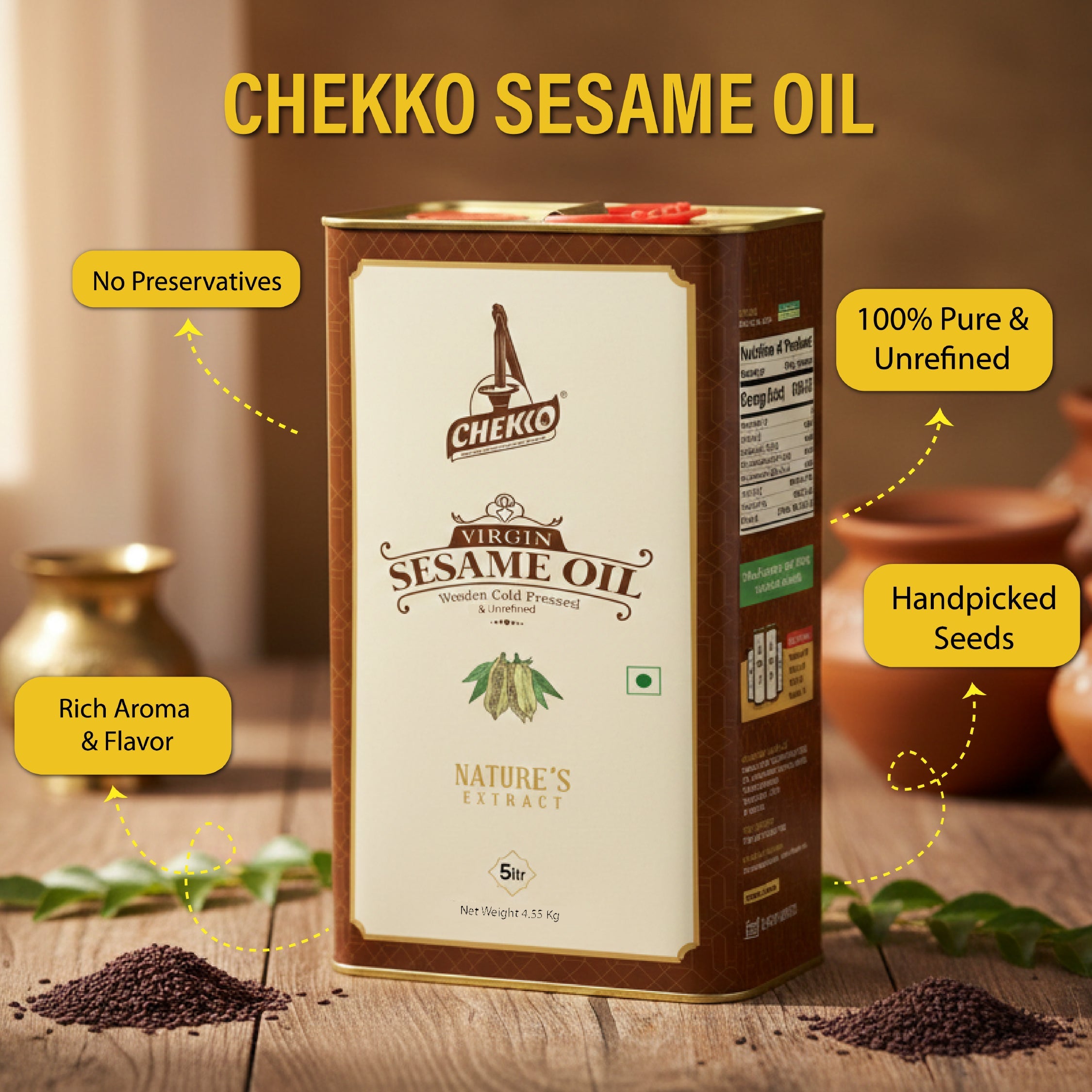 888 Cold Pressed Chkku Sesame Oil 500 ml