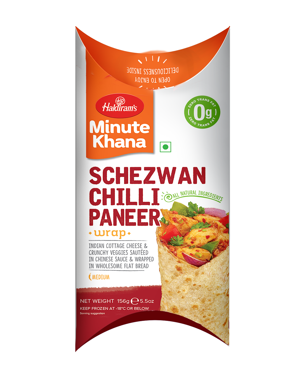 Haldiram Wrap Chilli Paneer Schezwan 156 g