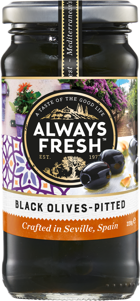 Always Fresh Black Olives 220 g