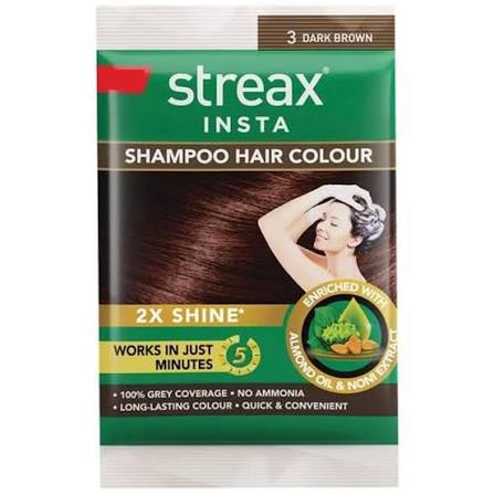 Streax Shampoo Hair Dye Dark Brown