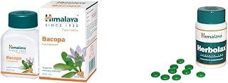 Himalaya Wellness Pure Herbs Brahmi Mind Wellness Improves Alertness 60 Tablet And Himalaya Herbolax Tablets 100 Count