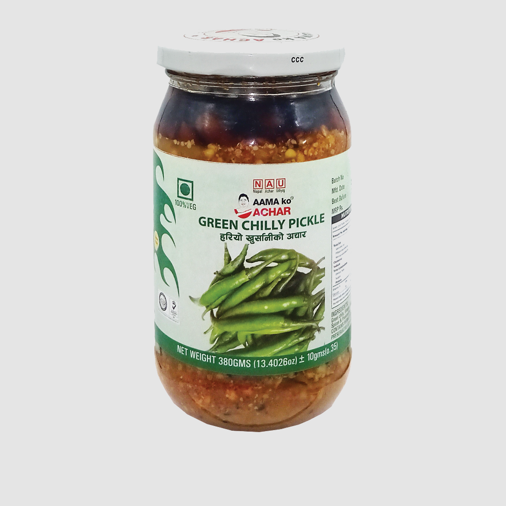 Aama Ko Green Chilly Pickle 380 g