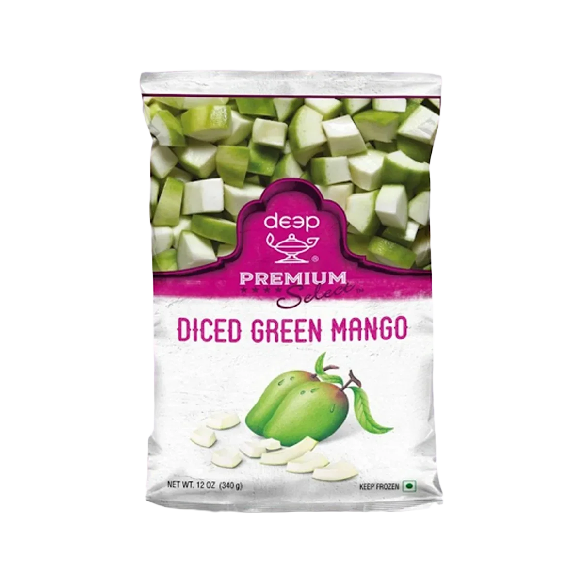 Deep Green Diced Mango 340 g