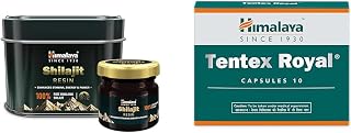 Himalaya Shilajit Resin | 20 g | Enhances Stamina, Energy, and Power | 100% Pure Himalayan *Shilaj | Himalaya Tentex Royal Capsules - 10 Capsules