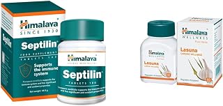 Himalaya Septilin Tablets - 60 Tablets & Himalaya Wellness Pure Herbs Lasuna Cardiac Wellness Tablets - 60 Tablets