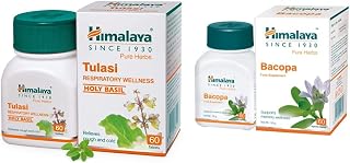 Himalaya Wellness Pure Herbs Tulasi Respiratory Wellness - 60 Tablets & Himalaya Wellness Pure Herbs Brahmi Mind Wellness - 60 Tablet