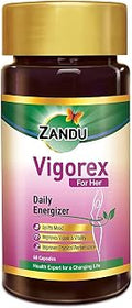 Zandu Vigorex For Her: A Daily Energizer |100% Natural,Authentic & Safe ingredients| Her Secret Remedy for Vigour and Vitality (Pack of 60 capsules)