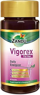 Zandu Vigorex For Her: A Daily Energizer |100% Natural,Authentic & Safe ingredients| Her Secret Remedy for Vigour and Vitality (Pack of 60 capsules)