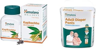 Himalaya Herbals Kapikachhu - 60 Capsules | Himalaya Adult Diapers Pants (Extra Large) - with natural Odour lock and antibacterial absorbent c