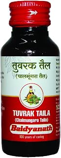 Baidyanath Asli Ayurved Tuvrak Taila Chalmungara Taila - 50 ml - Herbal Supplement Oil - Pure Ayurveda Product