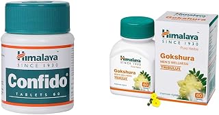 Himalaya Confido Tablets - 60 Counts & Himalaya Wellness Pure Herbs Gokshura Men's Wellness - 60 Tablets