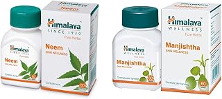 Himalaya Wellness Pure Herbs Skin Wellness Tablets - 60 Count (Neem) & Himalaya Manjishtha - 60 Tablets