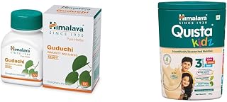 Himalaya Pure Herbs Guduchi Strengthens Immunity Wellness, Giloy, 60 Count | Himalaya Quista Kidz 200g (Vanilla Flavor)