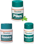 Himalaya Pilex Tablets - 60 Count & Himalaya Gasex, 100 Tablets |Improves Digestion|Relieves trapped gasses |Provides Relief from Bloating & Himalaya Herbolax Tablets - 100 Count