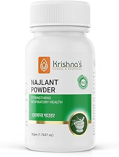 Krishna's Najlant Powder  Herbal Respiratory Support for Lungs, Cough & Congestion Relief, No Artificial Colors or Flavors - 50 g (Pack of 1)