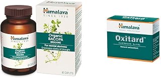 Himalaya Organic Brahmi (Bacopa) I For Mental Alertness I Improves Memory Score by 30% I Supports | Himalaya Oxitard Capsules, 10 Count, Pack of 3, Green