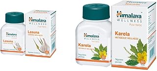 Himalaya Wellness Pure Herbs Lasuna Cardiac Wellness - 60 Tablets & Himalaya Wellness Pure Herbs Karela Metabolic Wellness - 60 Tablet