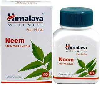 Himalaya Neem Skin Wellness Tablets, White, 60 Count