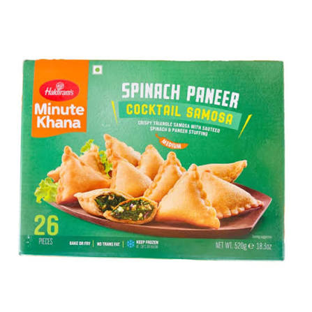 Haldiram Spinach Paneer Cocktailsasoma 520 g