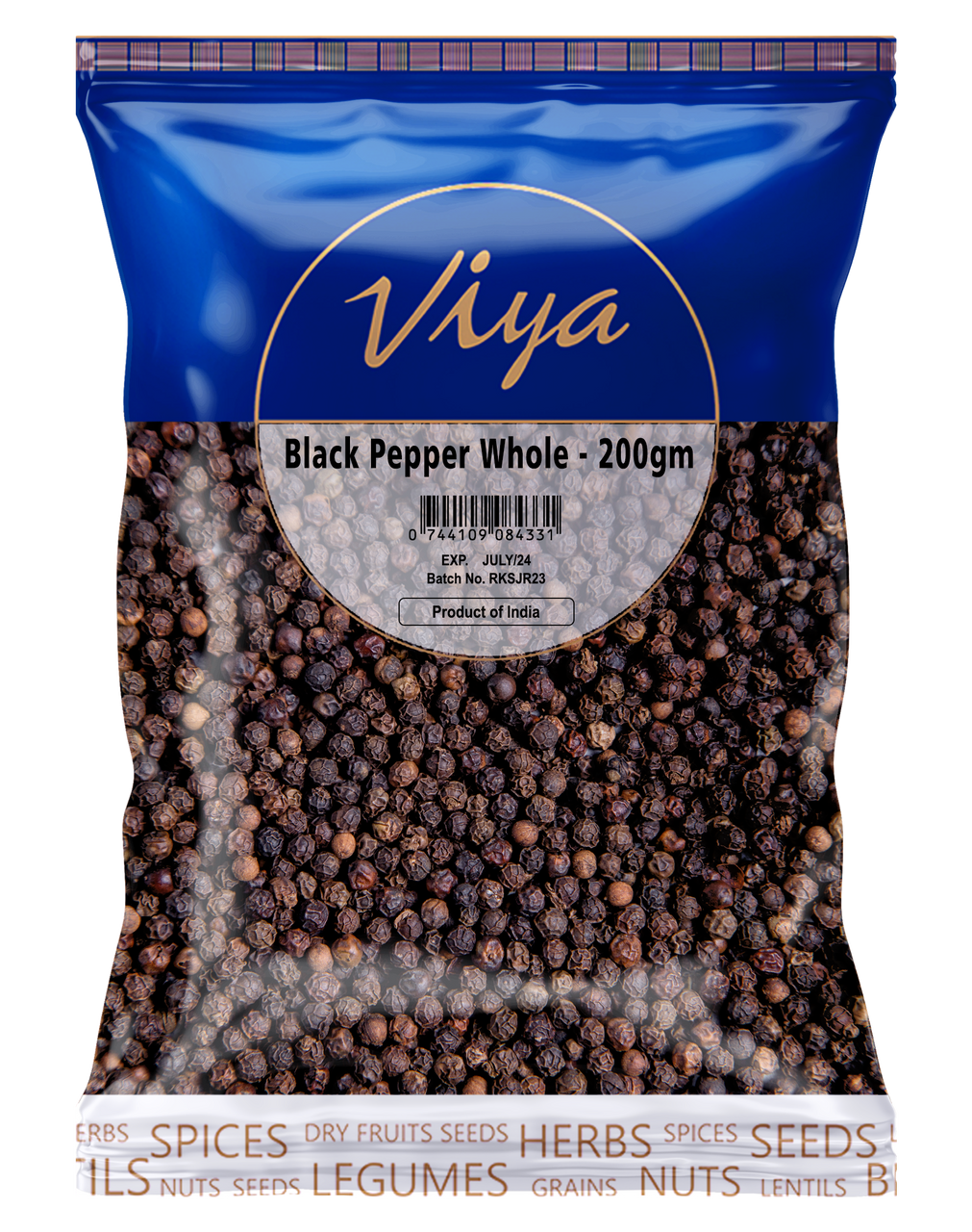Viya Black Pepper Whole 200 g