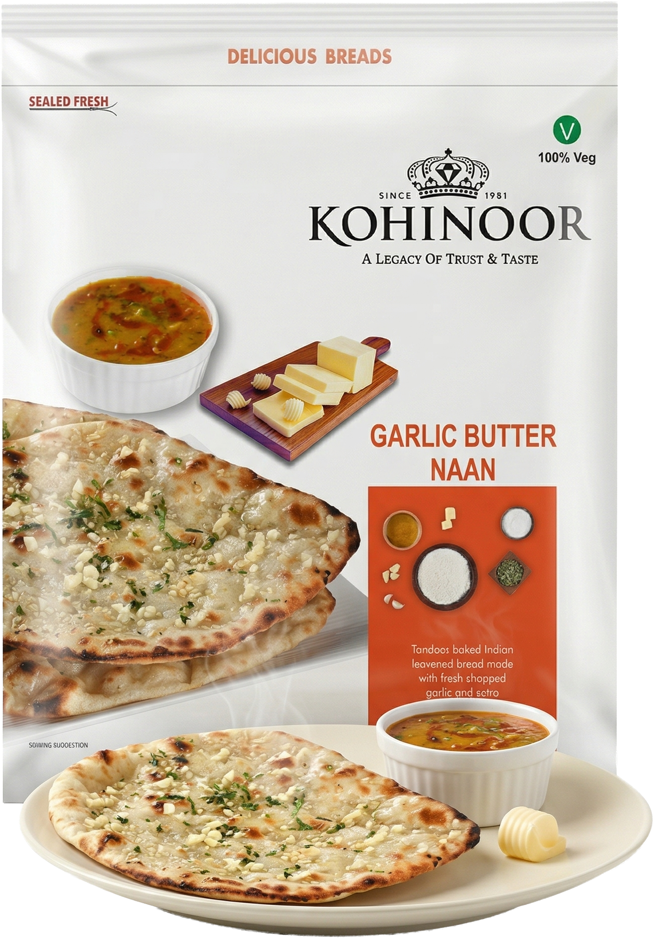 Kohinoor Garlic Butter Naan 1.28 kg