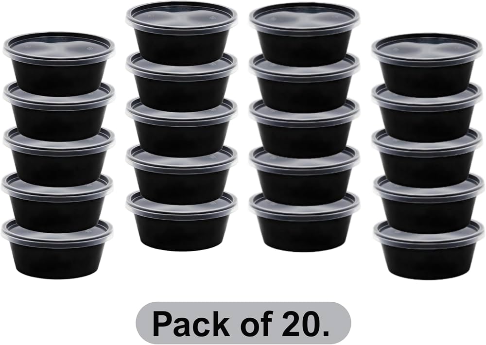 Round Container Plus Lids 250 ml 20 Pack