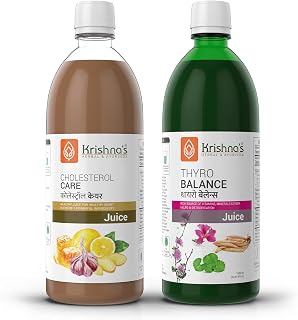 Krishna's Cholesterol Care And Thyro Balance Juice For Digestion, Metabolic Balance And Daily Wellness - 1000 ml Each (Combo pack of 2)